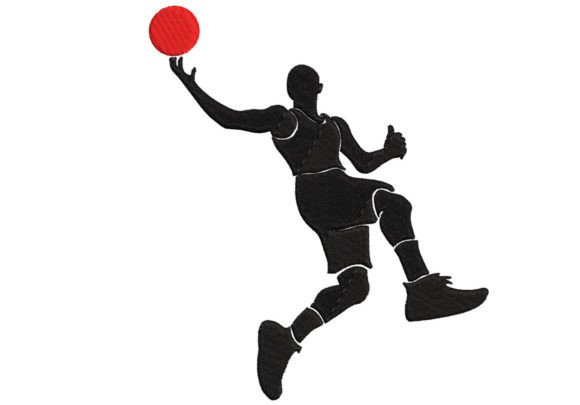 Basketball Man: A Bold Embroidery Design for Boutique Apparel