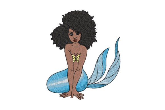 Black Mermaid Afro Girl Embroidery Design Review