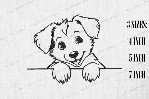 Cute Australian Shepherd Peeking Wall Review for Embroidery Lovers