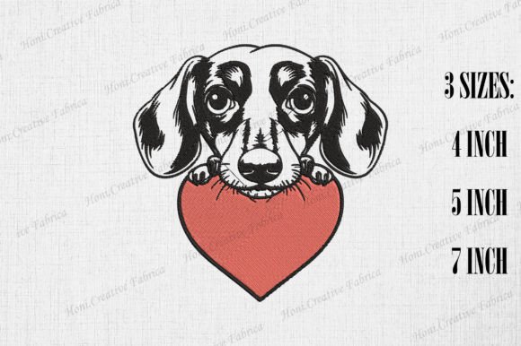 Cute Dachshund Peeking from Heart: A Valentine’s Embroidery Review