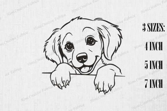 Cute Golden Retriever Dog Peeking Wall Embroidery Review