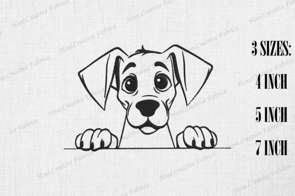 Cute Great Dane Dog Peeking Wall Embroidery Review