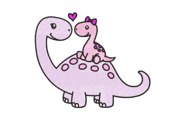 Dinosaur Love: A Cute Embroidery Design for Adorable Projects