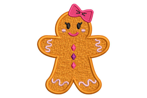 Gingerbread Woman: A Festive Embroidery Design for Boutique Apparel