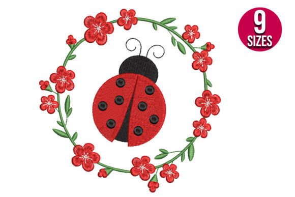 Ladybug Wreath Embroidery Design Review