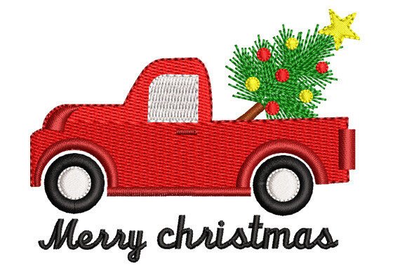 Merry Christmas Truck with Tree Embroidery Design Review