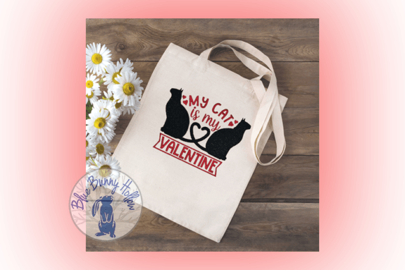 My Cat is My Valentine: A Heartfelt Embroidery Design for Small Shops