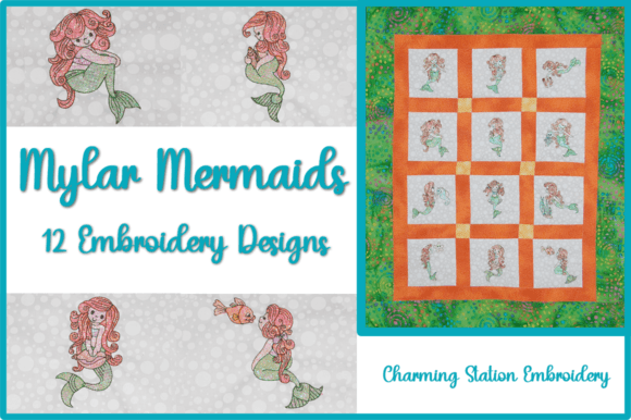 Mylar Mermaids: A Magical Embroidery Design Set for Craft Fairs