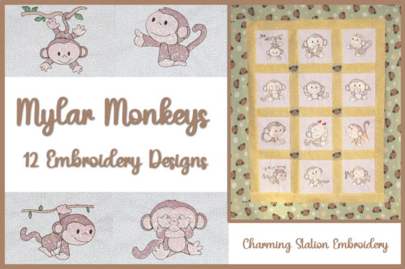 Mylar Monkeys: A Sparkling Embroidery Design for Baby Products