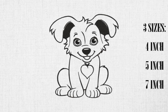 Valentine Cute Border Collie Embroidery Design Review