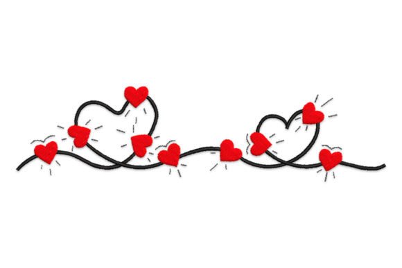 Valentine's Day Border with Red Heart Review for Business Use
